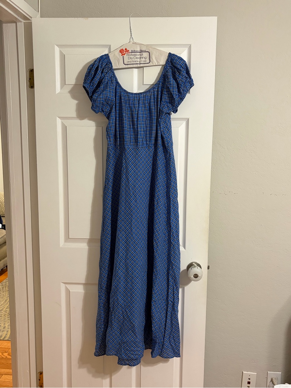 NWT Doen Sofia Check Organic Cotton Voile Midi Dress - Picture 4 of 5